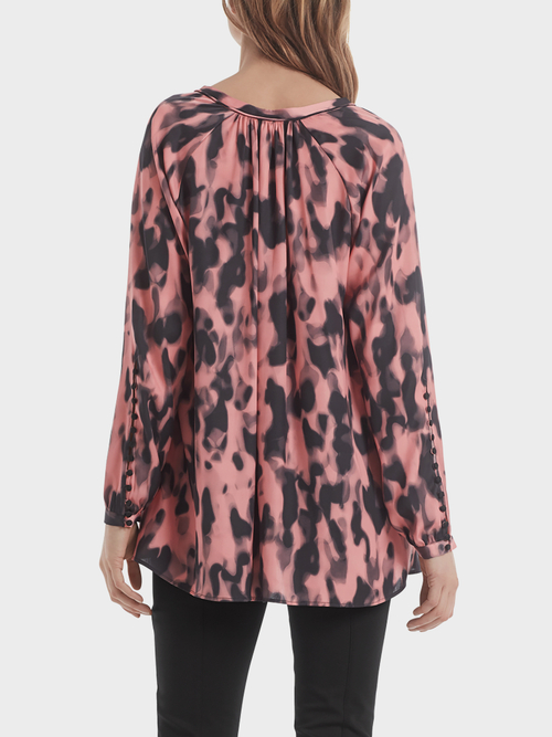 Weite Print-Bluse aus Satin