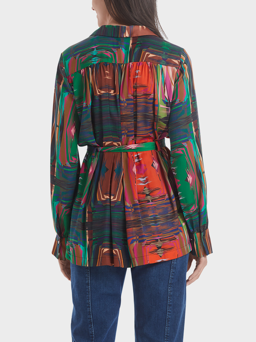 Fließende Wickelbluse aus Satin