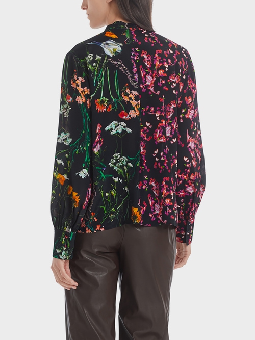 Print-Bluse aus Viskose und Seide