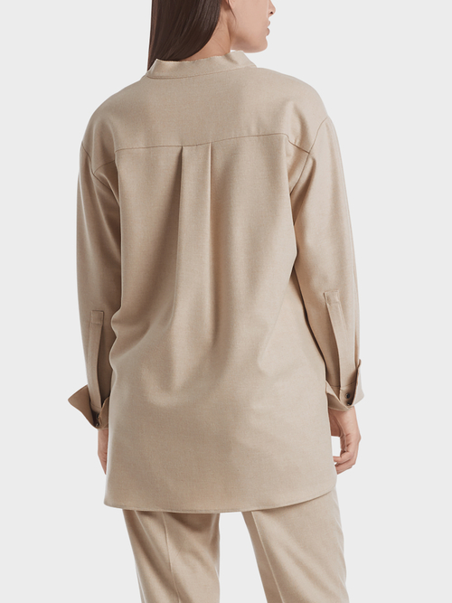 Longue chemise en laine mélangée