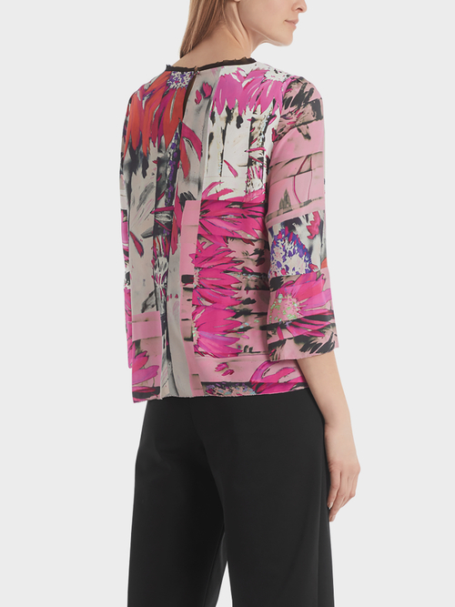 Blouse-style top in viscose and silk