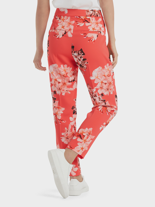 Floral pants with pintucks