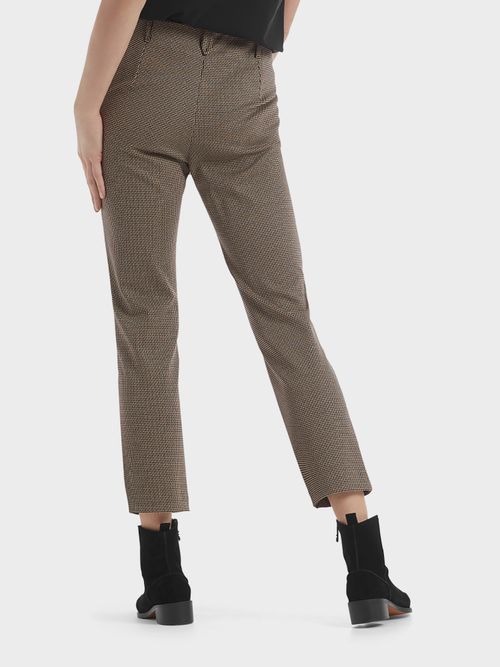 Jacquard pantalon met klein motief