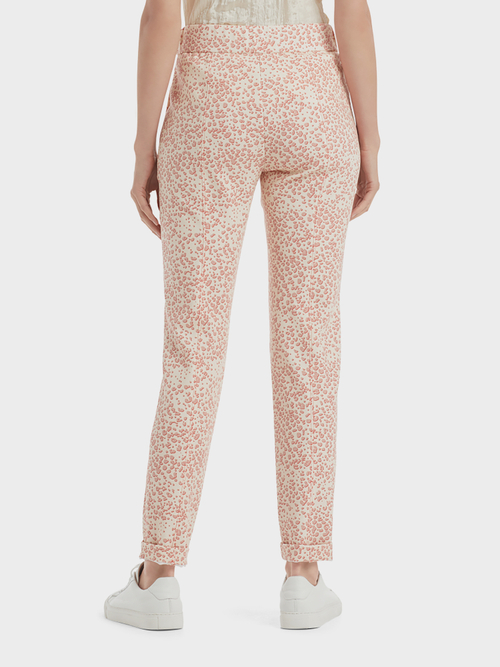 Scuba jersey pants with leopard pattern