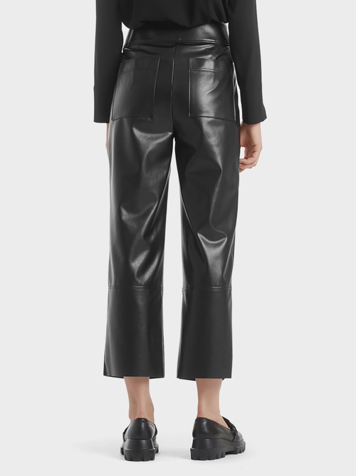 Pantalon taille haute en similicuir