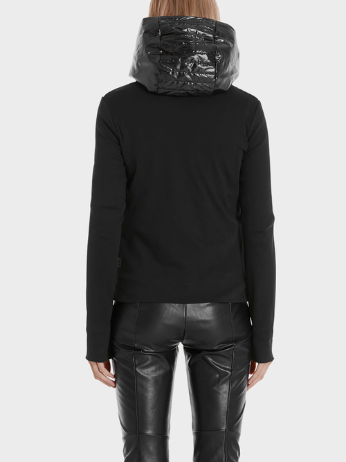 Veste à capuche en matières mélangées