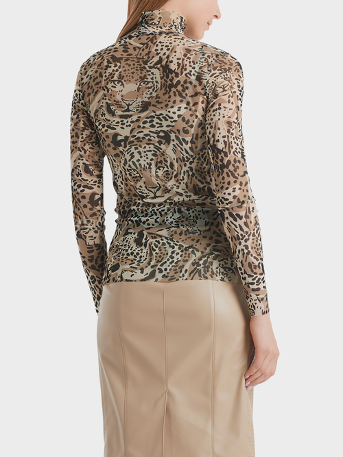 Schmales Shirt mit Leo Print