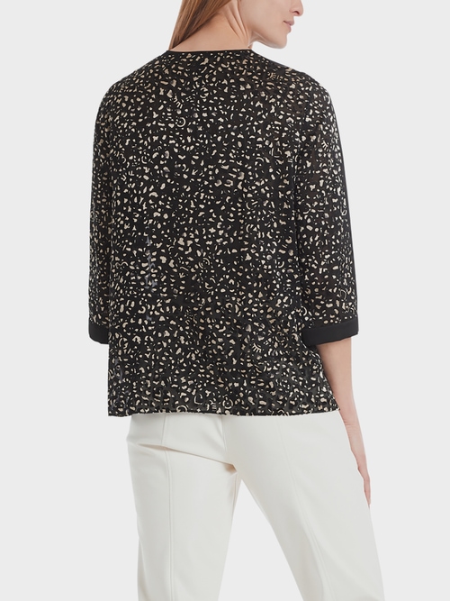 Devoré blouse with icon/leopard print