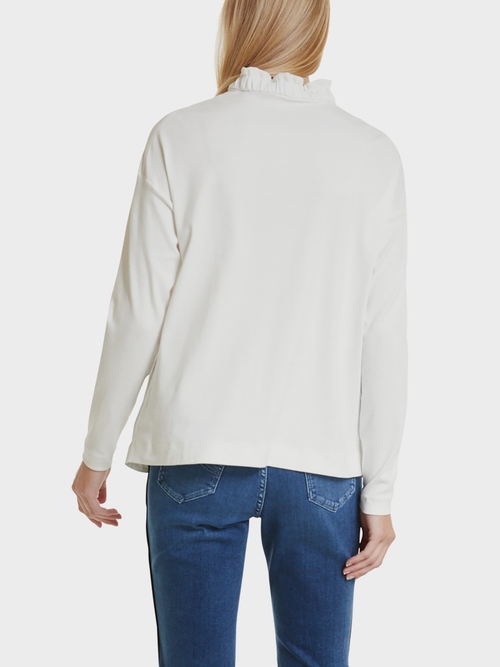 Blouseshirt van een materiaalmix