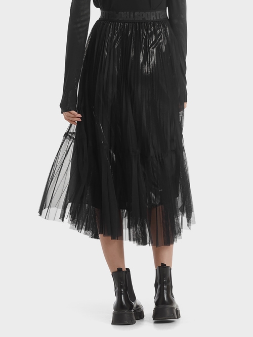 Two-piece skirt with gloss effect