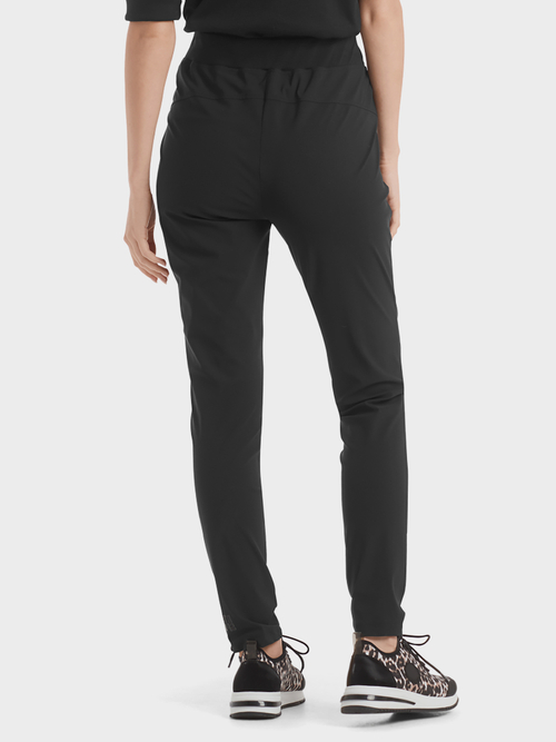 Stretch pantalon met overlocksiernaden