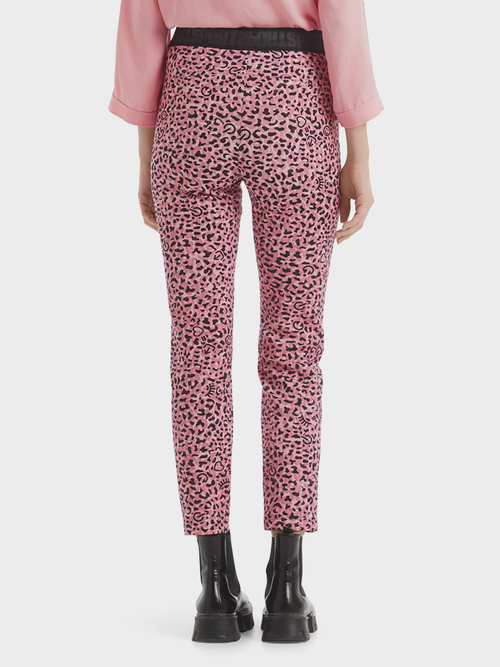 Pants with icon and leopard print