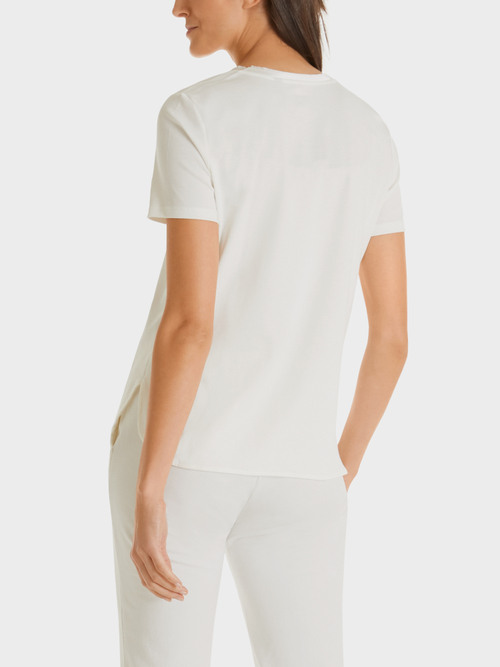 Shirt mit Seidenbesatz