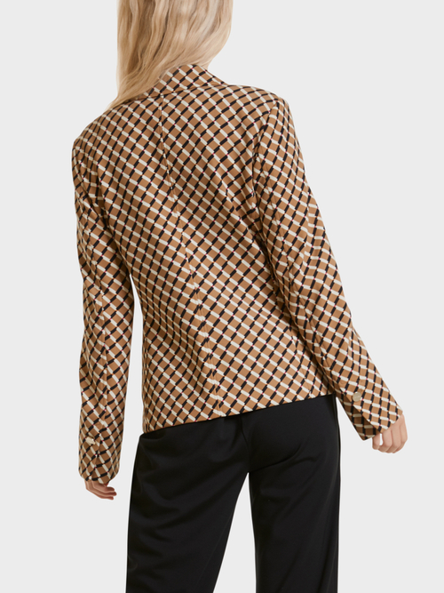 Jersey blazer with graphic pattern