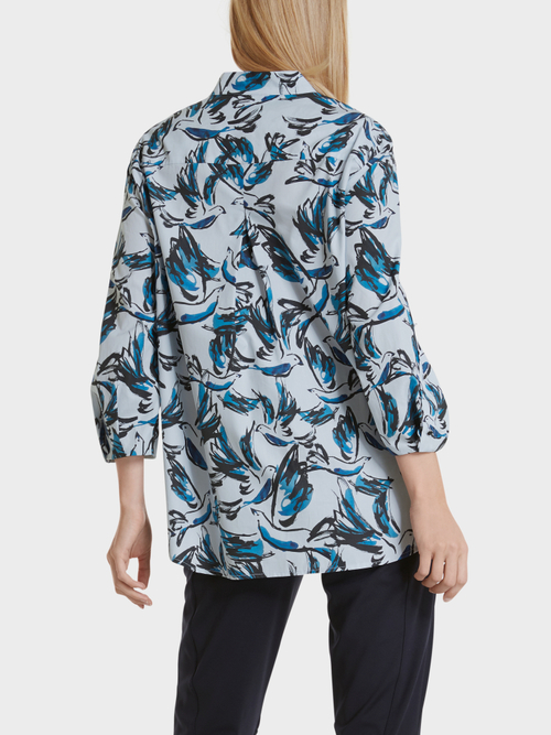 Weite Bluse mit Bird-Print