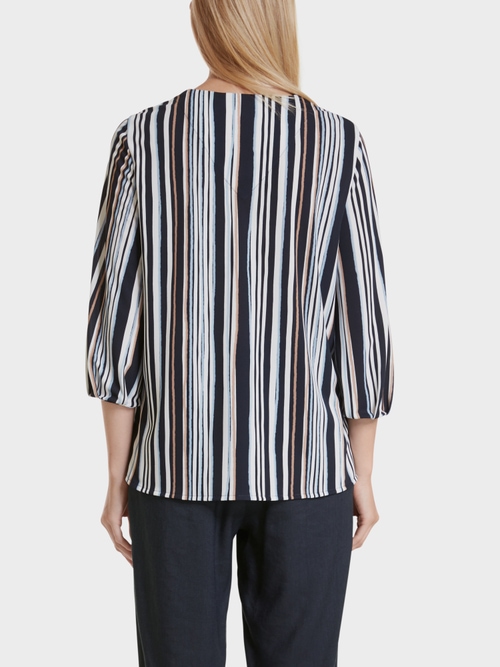 Gestreiftes Blusenshirt aus Jersey