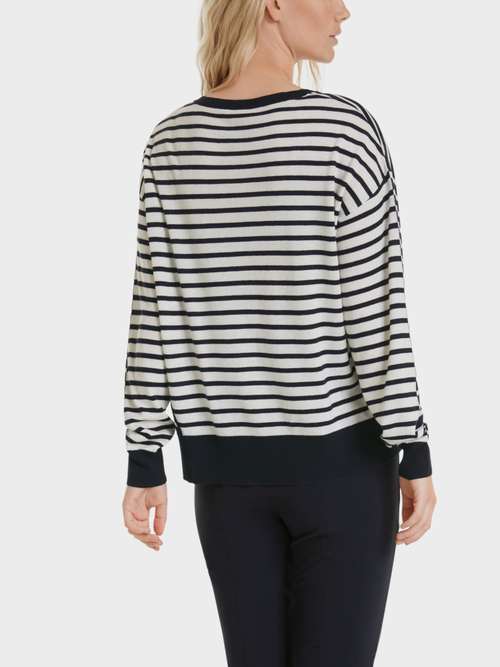 Striped fine-knit sweater
