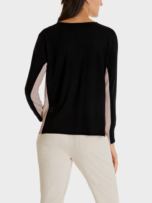 Pull-over bicolore en fine maille