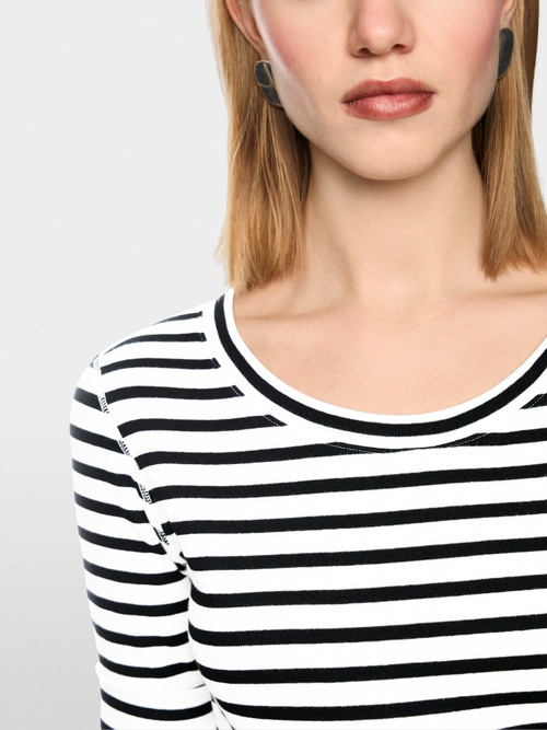 T-shirt à rayures en coton côtelé