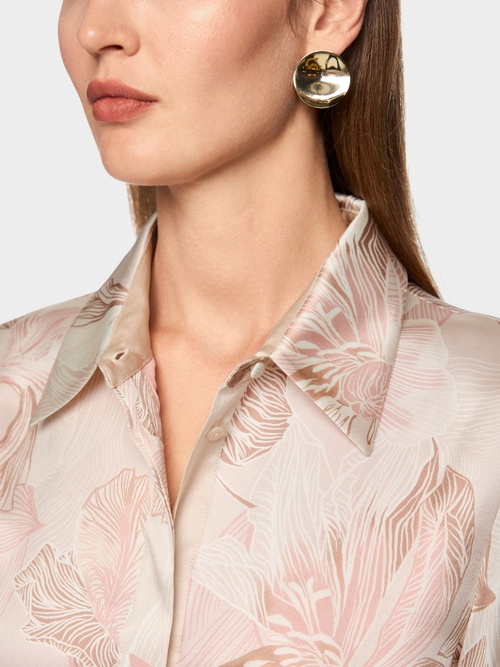 Silk blouse dress with floral print