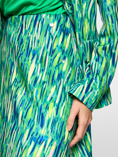 Calf-length skirt made of scuba jersey