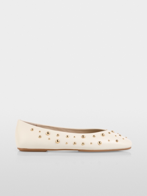 Leather ballerina flats with studs