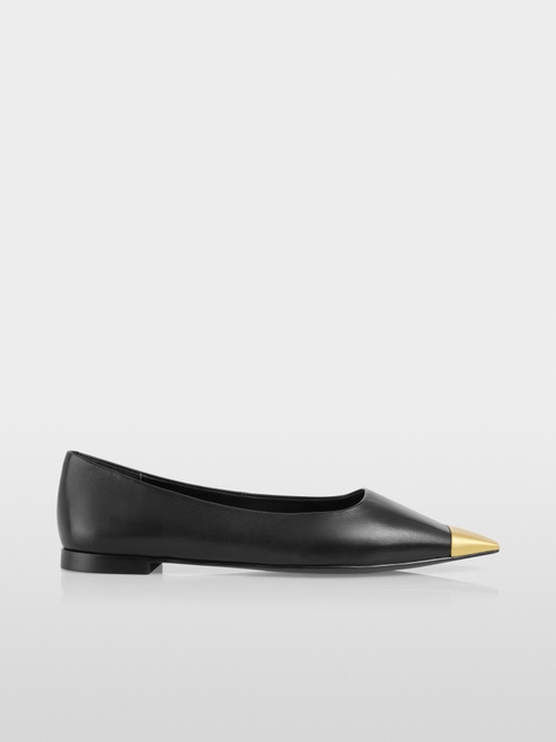 Leather ballerina flats