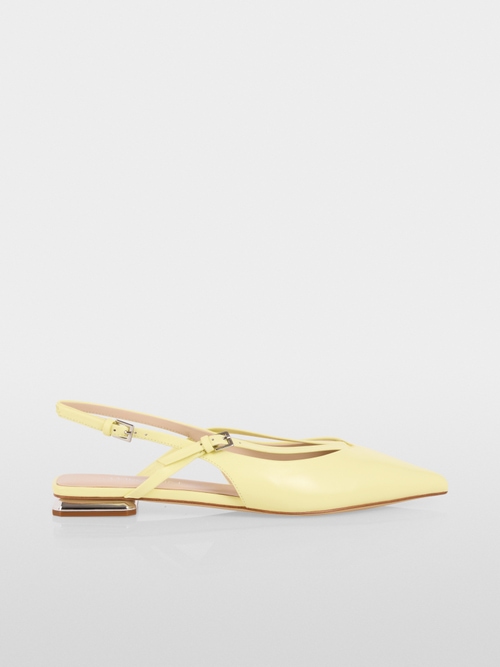 Leather strappy ballerina flats