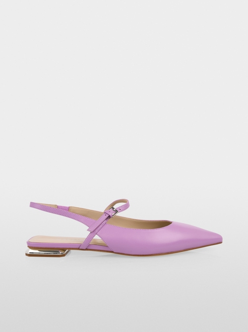 Slingback leather ballerinas