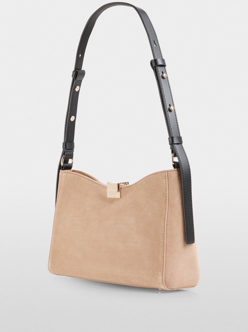Calf suede shoulder bag