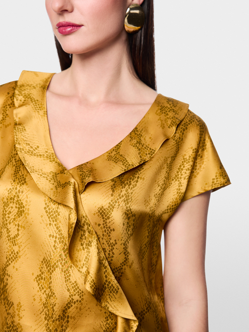 Silk top with snake print