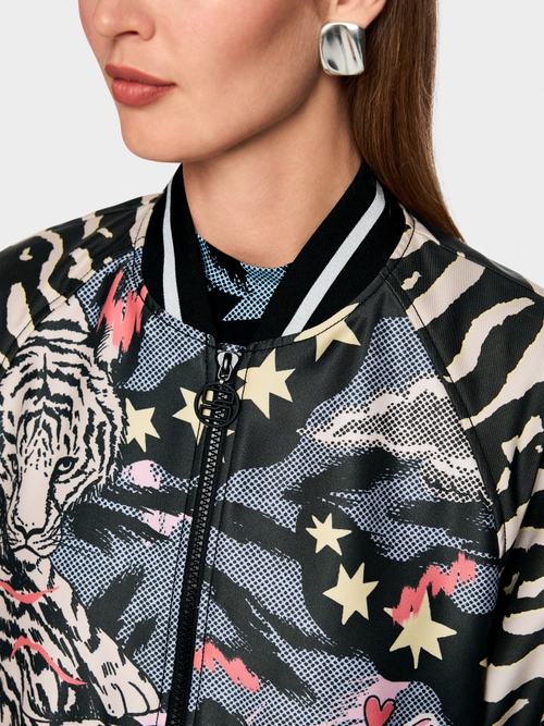 Blouson jacket with comic print