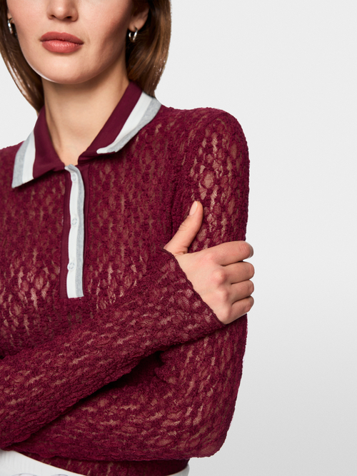 Polo shirt with lace