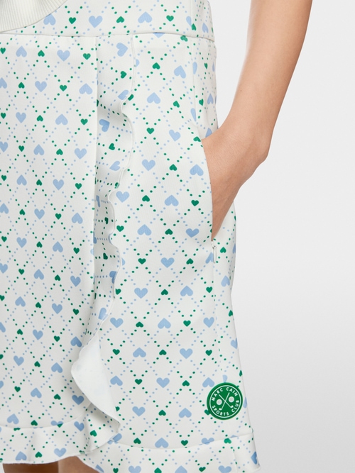 Heart print skirt in scuba jersey