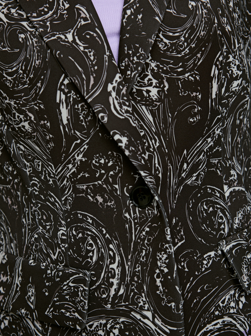Scuba jersey blazer with all-over print