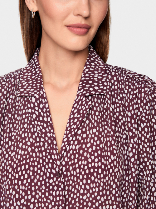Blouse with polka dot print