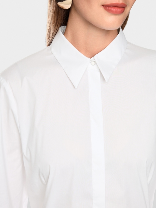 Stretch cotton blouse with seam details