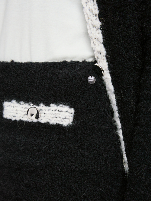 ‘Knitted in Germany’ bouclé midi skirt