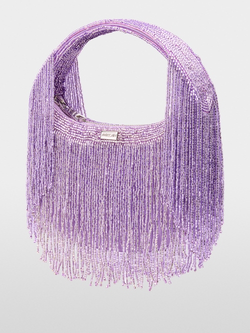 Mini-Bag aus Satin mit Perlenbesatz