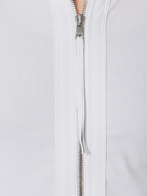Veste zippée finement côtelée