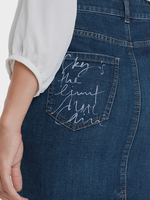 Jeansrock mit hohem Bund