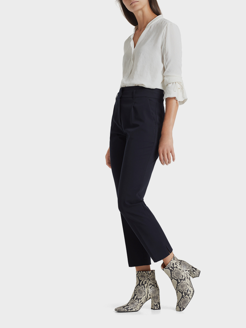 Tapered pleated front pants