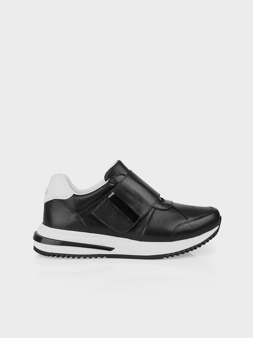 Ledersneaker mit Klettschließe