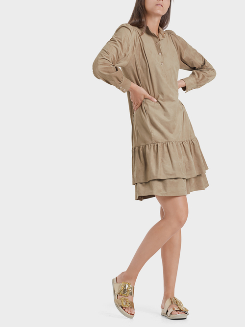 Volantkleid aus Fun-Velours