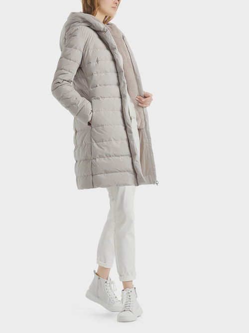 Down Coat with Fun Fur Vest