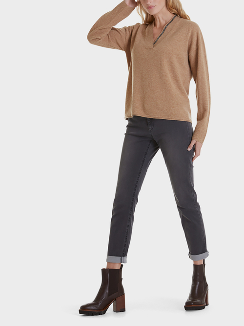Sweater with rhinestone detail