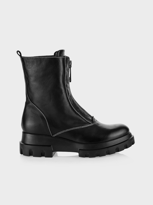 Combatboots met contraststiksels