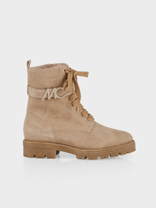 Lace-up boots in suede