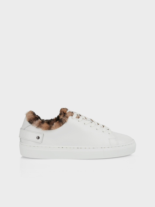Ledersneaker mit Fun-Fur