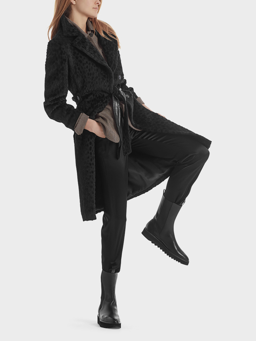Faux fur coat in an alpaca blend